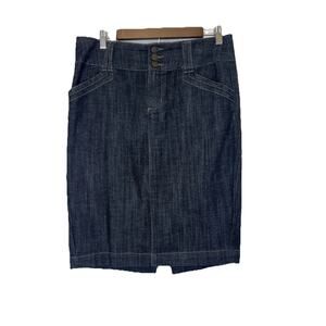One 5 One Women’s Jean Skirt Size Med Dark Wash Denim Y2K Stylish Basic Pencil.